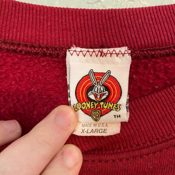 Looney Tunes Tweety XL Red Sweatshirt Vintage Pullover Long Sleeve Top Shirt - Picture 4 of 6